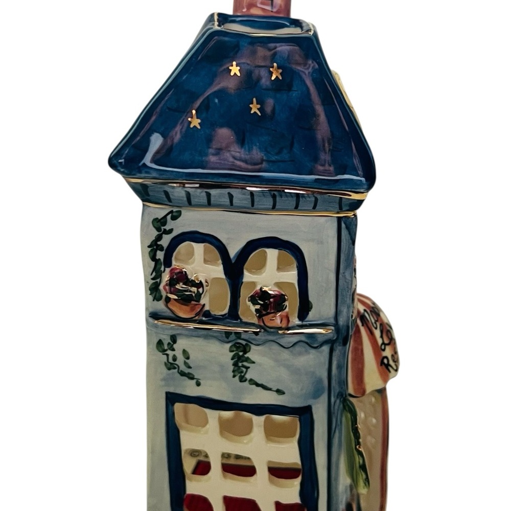 Blue Sky Moonlight Lovers Restaurant Ceramic House Tea Light Candle Holder - Picture 3 of 9